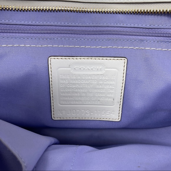 Coach Madeline 11554 Ivory leather satchel shoulder bag expandable - Picture 14 of 16